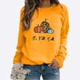 thumbnail image 1 of DPTALR Femmes Confortable Décontracté Courge à Lettres Imprimées Chandail à Col Rond Manches Longues T-Shirt Blouse Hauts, 1 of 3