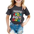 thumbnail image 1 of FhsagQ le 7 Juillet Garçon et Fille Mode Décontractée Imprimé Col Rond Ample Manche Courte T-Shirt Haut Petites Filles le 7 Juillet T-Shirts Printemps Printemps Filles Chemises d'Été Taille 8-9 Noir 3-4 Ans, 1 of 4