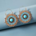 thumbnail image 4 of Allmatch de Luxe Conception Unique Boucles d'Oreilles pour les Femmes, Rétro Femmes Géométriques Tournesol Sculpture Faux Turquoise Boucles d'Oreilles Partie Bijoux 10229, 4 of 8