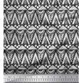 thumbnail image 1 of Soimoi Poly Georgette Fabric Geometric & Floral Block Printed Fabric 1 Yard 42 Inch Wide, 1 of 3