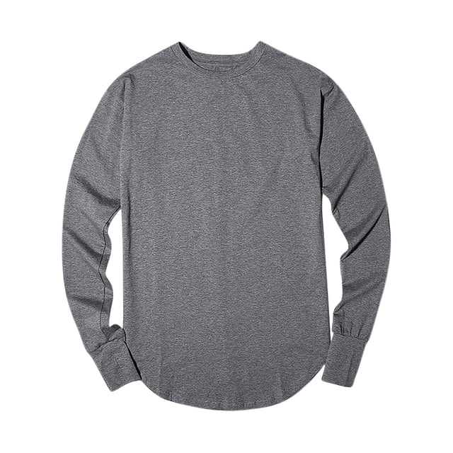 Shirts for Men Long Sleeve Basic Sweatshirts Loose Fit Solid Color Crewneck Pullover T-Shirt