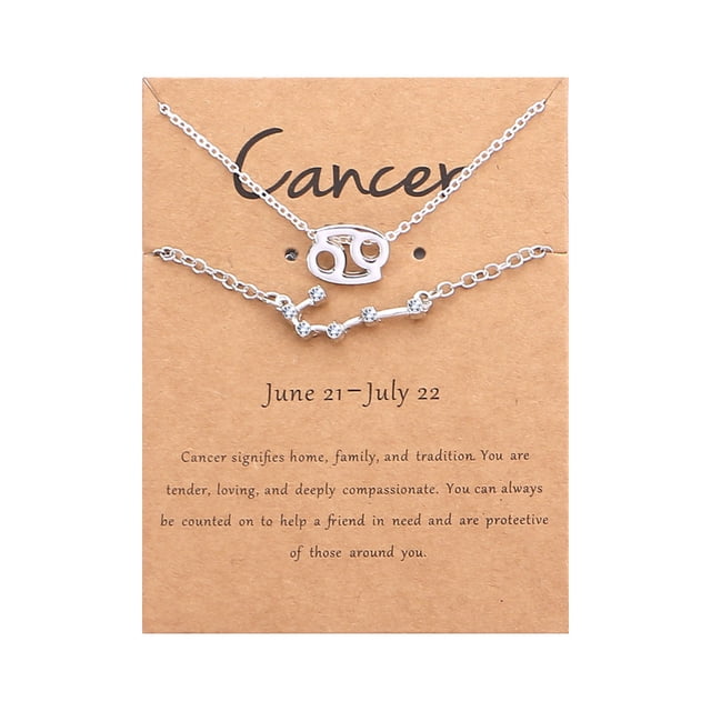 Heliisoer Twelve Constellation Necklace Diamond Bracelet + Card Set