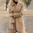 thumbnail image 3 of Women's Long Coat Solid Open Front Cardigan Jacket with Short Sleeve Design, 3 of 4