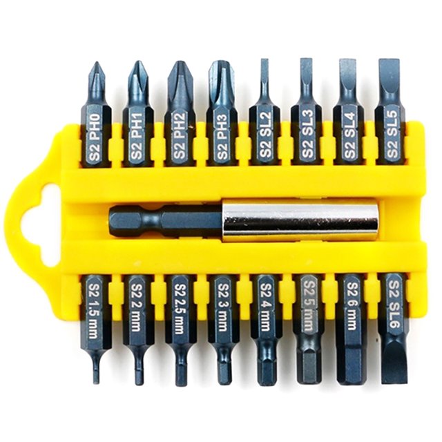 Coofit Ensemble de 17 Embouts de Tournevis Types Assortis Embouts de Puissance Embouts de Tournevis de Sécurité