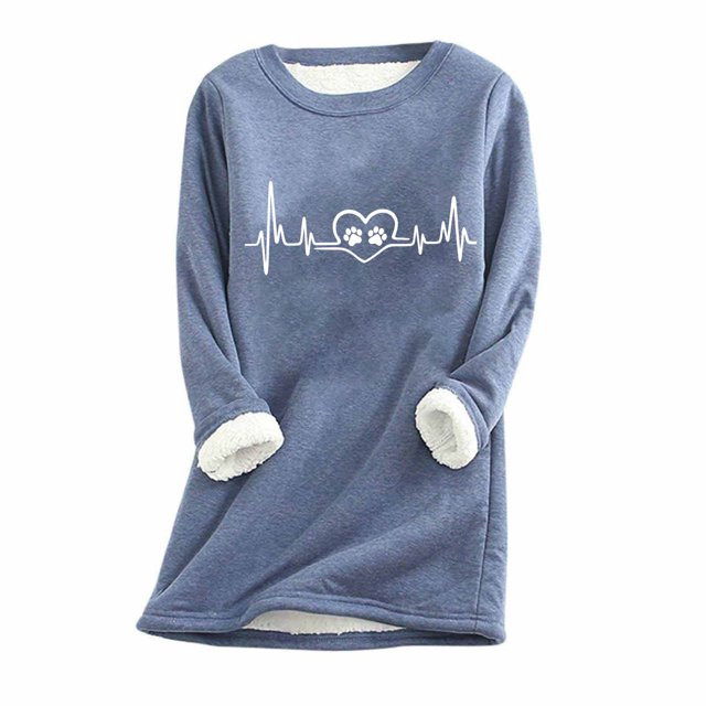 Birdeem Womens Large Loose Raglan Top Thickened and Velvet Lamb Wool Warm Underlay