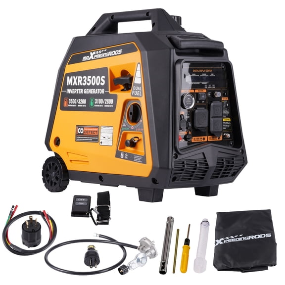 Maxpeedingrods Générateur Portable 3500 Watts Onduleur 3,2 kW Gaz Propane Double Carburant Démarrage Électrique