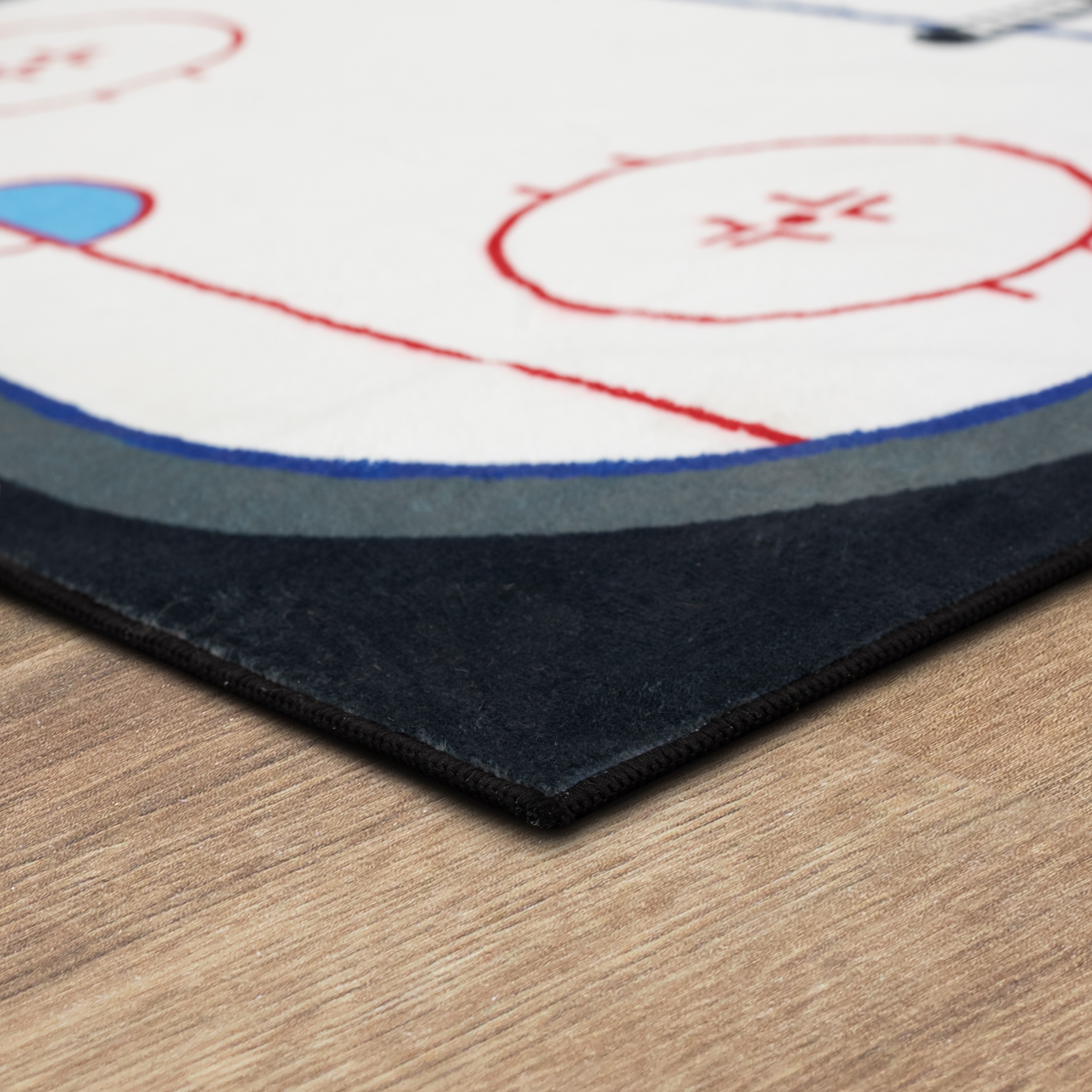 CENTER ICE Mainstays Kids Hockey Field Low Pile, Machine Washable Area Rug 36x46, Ideal for Bedroom and Play Area.