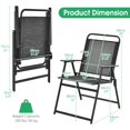thumbnail image 3 of Costway Ensemble de 2 Chaises de Patio Pliantes avec Dossier et Accoudoirs Chaises de Plage de Camping Noir, 3 of 9
