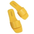 thumbnail image 1 of hopeusnice Sandales à Talon Bas pour Femmes à Bout Rond Chaussures Plates Mules Chaussures à Bout Ouvert à Enfiler Chaussures de Plage Confortables Jaune 37, 1 of 8