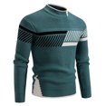 thumbnail image 1 of LUOGENLI Chandail pour Hommes à Fermeture Éclair, Chandail à Capuchon pour Homme 2024, Col Semi Montant, Chandail à Col Rond Assorti, Chandail de Base, Chandails pour Hommes, Chemises, Vert, Taille TTG, 1 of 4