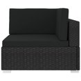 thumbnail image 2 of vidaXL Chaise d'Angle Sectionnelle avec Coussins en Rotin Poly Noir, 2 of 4