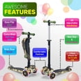 thumbnail image 2 of Hurtle ScootKid 3 Wheel Child Toddler Toy Scooter with LED Wheel Lights, Camo, 2 of 7