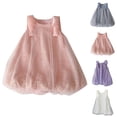 thumbnail image 1 of Tranfacy Robes pour Petite Fille, Robe d'Été pour Filles, Robe Sans Manches à Encolure Ronde pour Enfants 2-13 Ans, Robe Princesse en Tulle à Paillettes avec Bourgeons de Fleurs, 1 of 7