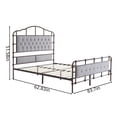 thumbnail image 2 of TOYTEXX Queen Size Metal Bed Frame with Tufted Grey Boucle Headboard, Wooden Slats, No Box Spring Needed, 2 of 6