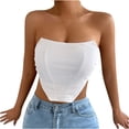thumbnail image 1 of Birdeem Womens Fashion Solid Slim Backless Tanks Top Short Breast Wrap Vest, 1 of 9
