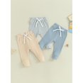 thumbnail image 3 of Faithtur Toddler 3 Piece Long Pants Winter Baby Solid Color Slim Fit Ribbed Bottom Infant Knitted Pull-Up Pants, 3 of 9