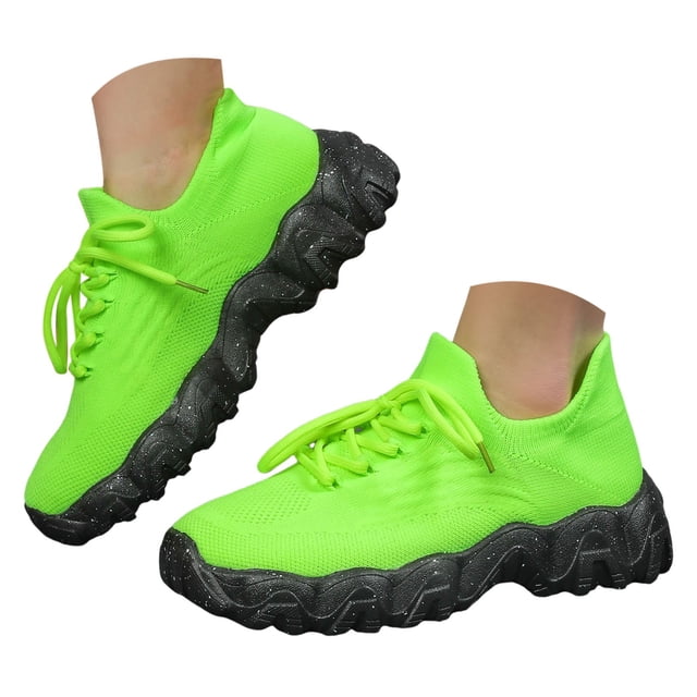 Dakaela Chaussures de Marche pour Femmes à Enfiler Tennis Course Espadrilles 2025 Mode Décontractée Chaussures pour Femmes Vert 7.5