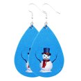 thumbnail image 1 of Christmas Faux Leather Earrings Santa Xmas Tree Snowman Earrings Dangle Earrings, 1 of 10