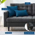 thumbnail image 4 of Modway Exalt Fabric Upholstered Tufted Sofa in Charcoal & Black, 4 of 9
