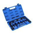 thumbnail image 1 of DYNWAVECA Kit de 10 Pinces à Valve Ressort Outil de Retrait de Valve Robuste avec 5 Adaptateurs de Collet pour Moto Combinaison Universelle Barre Solide, 1 of 9
