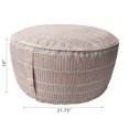 thumbnail image 2 of IH Casa Decor Cross Stripes Outdoor Inflatable Pouf Peach, 2 of 3