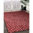 thumbnail image 3 of Ahgly Tapis Rond Lavable en Machine Intérieur Transitionnel Rouge Foncé, 8 Pieds Rond, 3 of 7