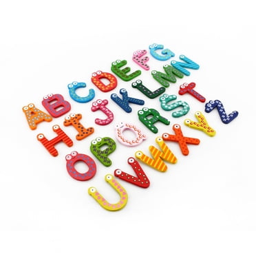 26Pcs Wooden Magnets Fridge Letters, ABC Alphabet Fridge  Letter Child Educational Learning Games Toys for Toddlers Baby Kids
