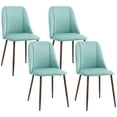thumbnail image 1 of HOMCOM Dining Chairs Set of 4, Velvet Accent Chair, Light Green, 1 of 10