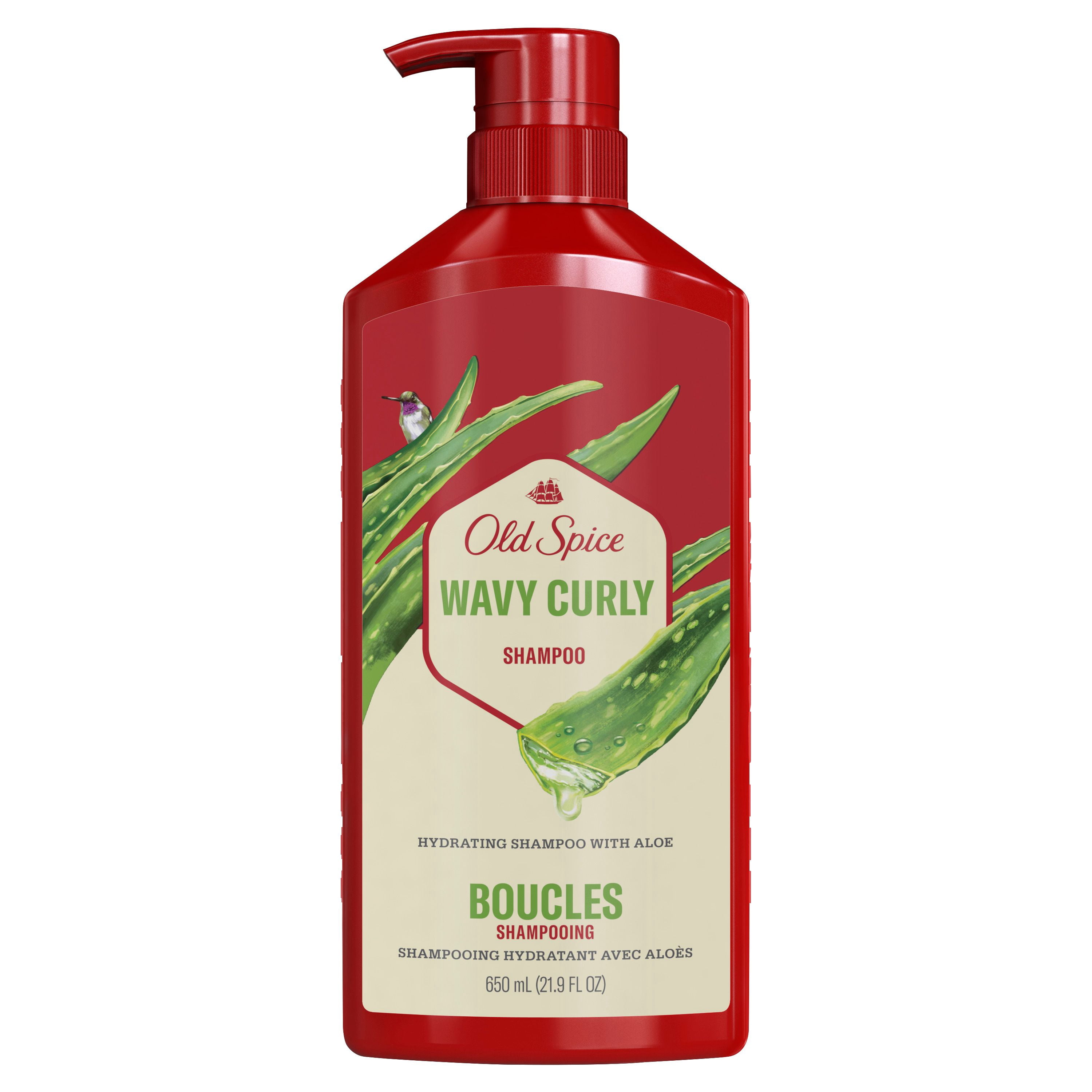 Old Spice Shampooing pour Cheveux Ondulés et Bouclés avec Aloès & Huile d'Avocat