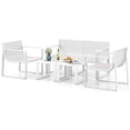 thumbnail image 2 of Costway Ensemble de Mobilier de Patio 5 Pcs avec 1 Causeuse, 2 Chaises de Patio et 2 Tables d'Appoint Blanc, 2 of 10