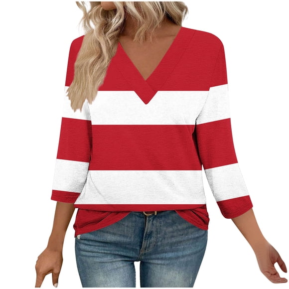 Fewfanhot Hauts pour Femmes Mode d'Automne Col en V Tenue de Bureau Décontractée Tunique Chandail Tenues