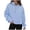 Sky Blue, variant on PMVFHDE Women's Fashion Casual Zipper Long Sleeved Loose Solid Hoodie Black,S