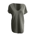 thumbnail image 4 of Yubnlvae T-Shirt Décontracté à Poche à Manches Courtes pour Femmes, T-Shirt Décontracté à la Mode pour Femmes Uni avec Poche, Liquidation! Uni, Col Rond, Vert Menthe, TTG, 4 of 4