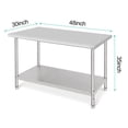 thumbnail image 4 of Stainless Steel Work Table - Heavy Duty Kitchen Prep Table Workbench, NSF Commercial Work Table with Adjustable Under Shelf, Food Prep Worktable for Hotel, Garage, Restaurant, Home - 48 x 30 Inch, 4 of 8