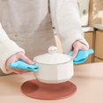 thumbnail image 4 of Oleegame 2PC Multi Functional Silicone Funnel And Hot Pot Clip Heat Bowl And Dish Clip With Small Aperture Kitchen Tool Blue, 4 of 9