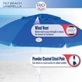 thumbnail image 4 of Rio Beach 7 x 7 ft Blue Umbrella with Integrated Sand Anchor, 4 of 7