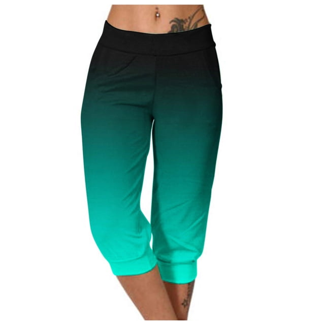 Yuyuzo Womens Capri Pants High Waisted Drawstring Sweatpants Running Gym Cropped Trousers with Pockets