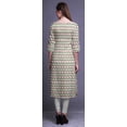 thumbnail image 4 of Bimba Robe Kurti Longue Imprimée Tunique Droite Manches 3/4 Robes pour Femmes Haut, 4 of 6