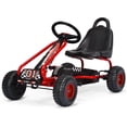 thumbnail image 1 of Gymax Kids Pedal Go Kart 4 Wheel Ride On Toys w/ Adjustable Seat & Handbrake Red, 1 of 10