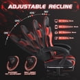 thumbnail image 3 of Homall Chaise de Jeu en Cuir PU avec Repose-Pieds et Soutien Lombaire, Massage, Chaise Ergonomique pour Gamer, Hauteur Réglable, Chaise d'Ordinateur, Rouge, 3 of 8