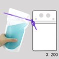 thumbnail image 2 of Tomnk 200 Pcs Sachets de Boisson Transparents Sacs à Smoothie Sacs Refermables à Fermeture Éclair Robustes à Main Sachets Translucides Autoportants en Plastique Sacs à Boire Gousset de Fond 2,4 Pouces avec 200 Pcs Stra, 2 of 7