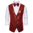 thumbnail image 3 of Mikilon Men's Autumn And Winter Personality Sequins Casual Vest Jacket, 3 of 4