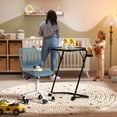thumbnail image 2 of Homy Casa Adjustable Kids Desk and Chair Set, Foldable Game Table with Soft Top and Swivel Chair with Wheels, 2 of 10