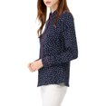 thumbnail image 4 of INSPIRE CHIC Chemise à Manches Longues Imprimée pour Femmes avec Passepoil Bleu P, 4 of 6