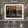 thumbnail image 3 of FENNIO Vanity Mirror with Lights，20"x23" Lighted Makeup Mirror, Large Makeup Mirror with Lights, Touch Sensor with Dimmable 3 Modes， Square White, 3 of 7