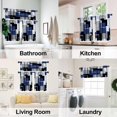 thumbnail image 3 of Navy Blue Kitchen Curtains Tiers and Valances Set 3 Piece for Windows Geometric Modern Art Kitchen Window Curtains Set,Grey and Black Valances for Living Room(36" Tiers Set), 3 of 5
