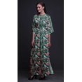 thumbnail image 3 of Bimba Robe Longue Imprimée en Rayonne à Baies Rouges et Oiseau Bulbe, Taille Smockée, Fente Latérale, pour Femme - Moyen, 3 of 6