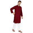 thumbnail image 2 of Atasi Ensemble Kurta Pyjama 2 Pcs pour Homme, Col Henley, Kurta Long Décontracté, 2 of 7