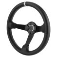 thumbnail image 1 of Steering Wheel Leather Steering Wheel Car Modified Accessory 350mm/14in For  Style 6-  Black Leather Racing Steering Wheel W/ Horn, 1 of 8