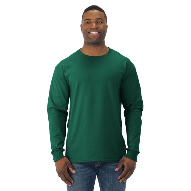 Jerzees T-Shirt à Manches Longues à Col Ras du Cou DRI-POWER Active pour Hommes, P, Vert Forêt